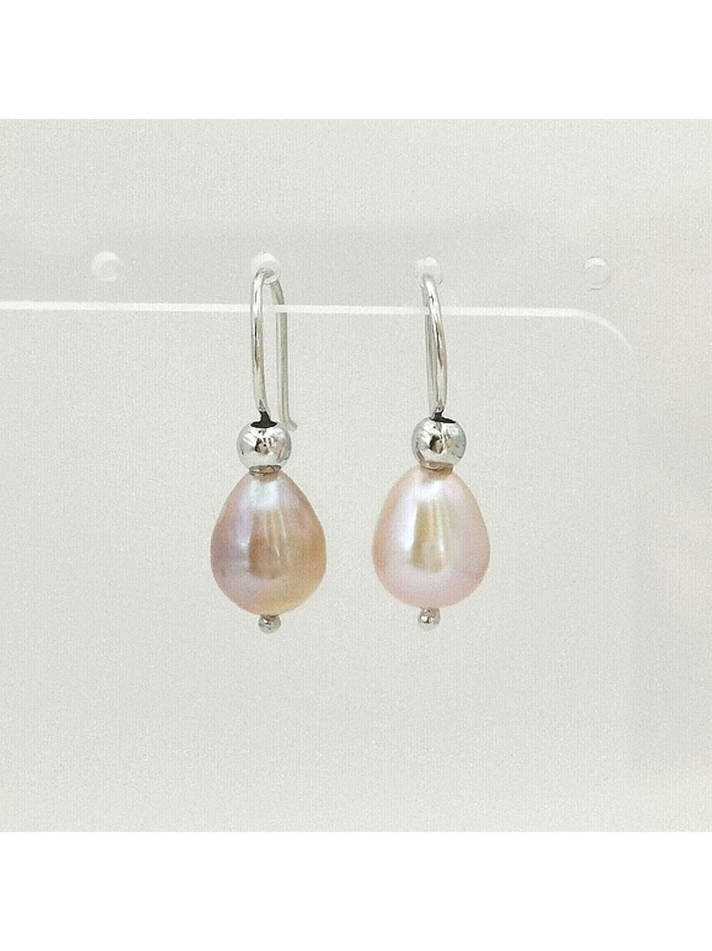 Pink Freshwater Pearl Teardrop Earrings
